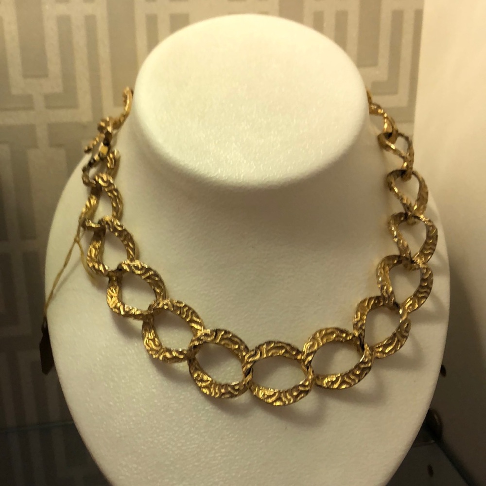 Gold plated nugget curb link choker